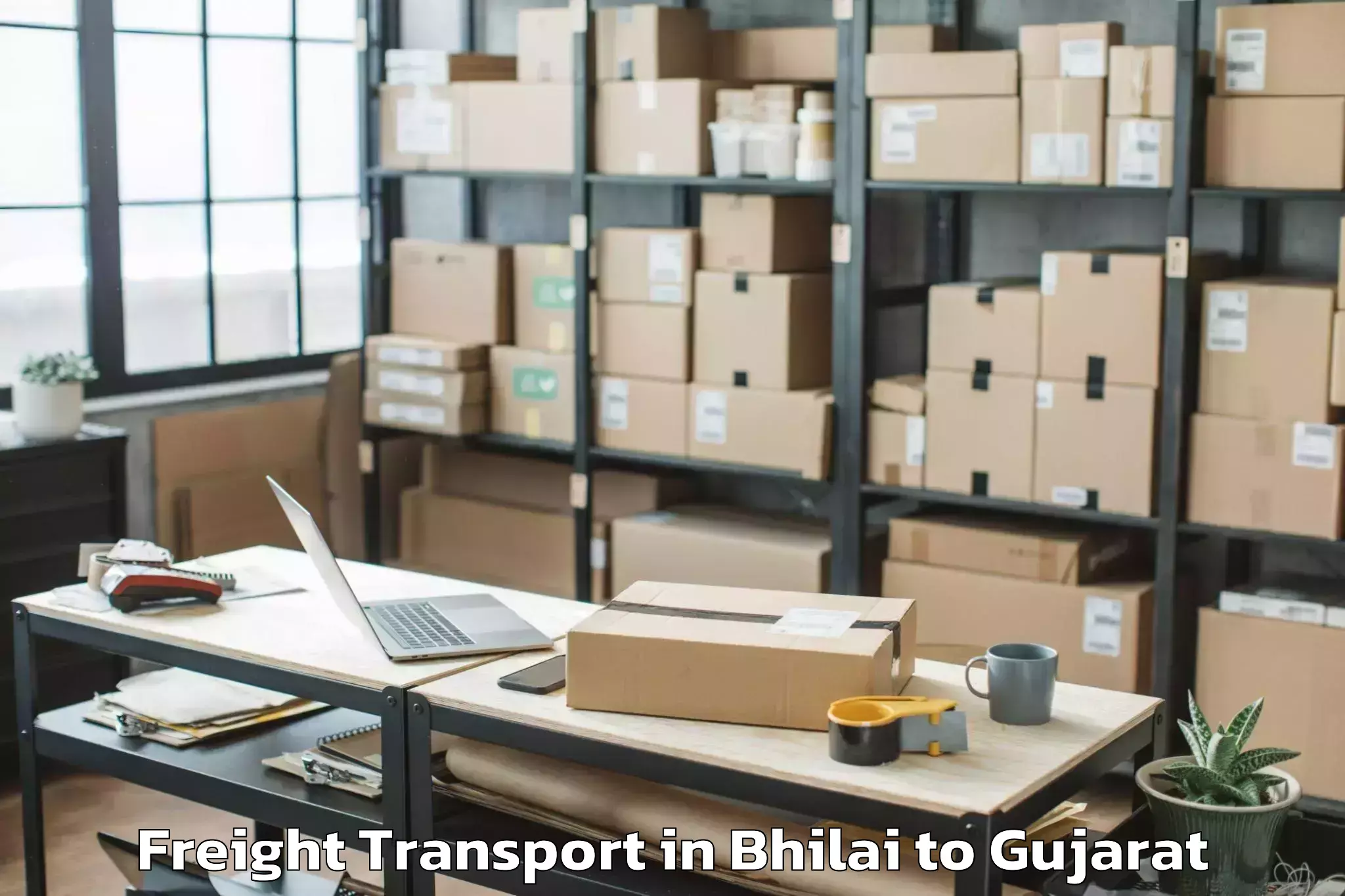 Get Bhilai to Khambhaliya Freight Transport